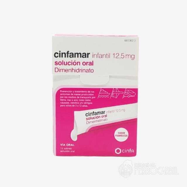 Cinfamar infantil 12,5mg 12 sobres