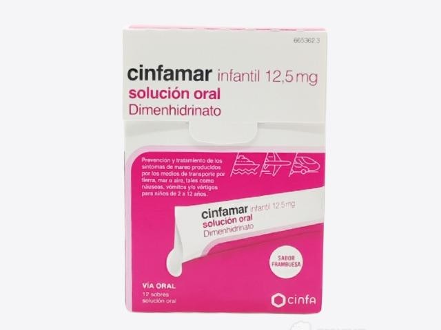 Cinfamar infantil 12,5mg 12 sobres
