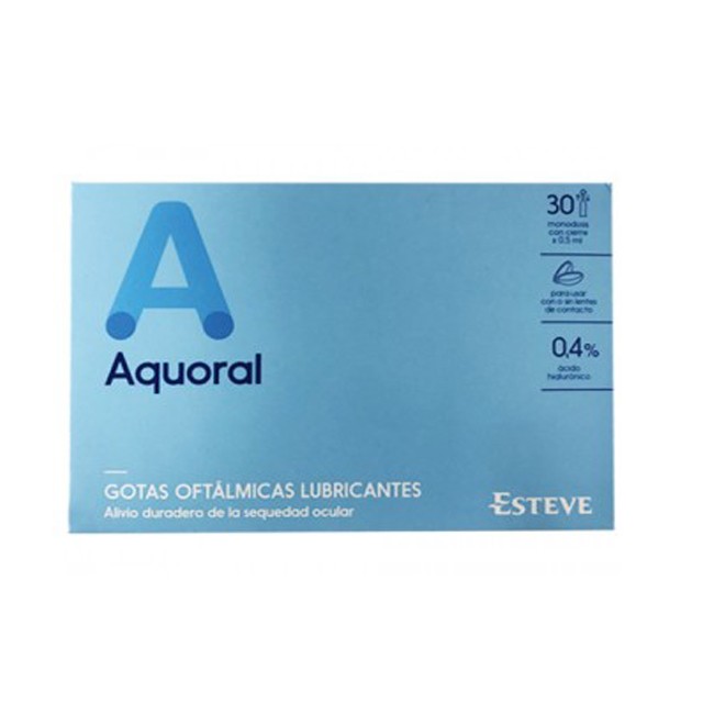 Colirio Aquoral gotas oftalmicas lubricantes 20 monodosis de 0.5ml.