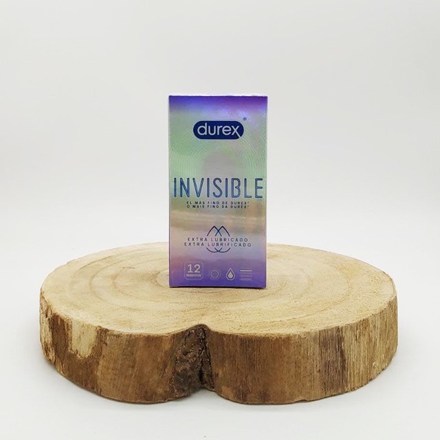 Durex invisible extra lubricado 12 preservativos