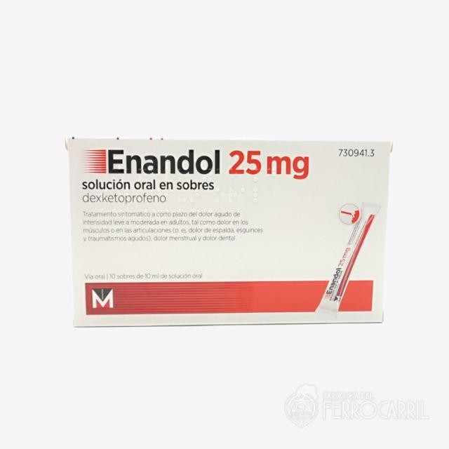 Enandol 25 mg 10 sobres solución oral en sobres