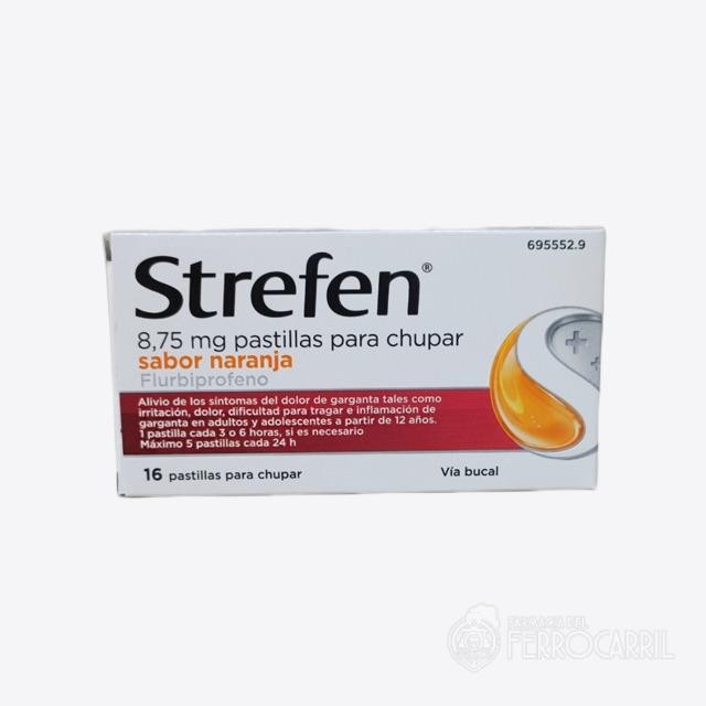 Strefen 8,75 mg 16 pastillas para chupar sabor naranja