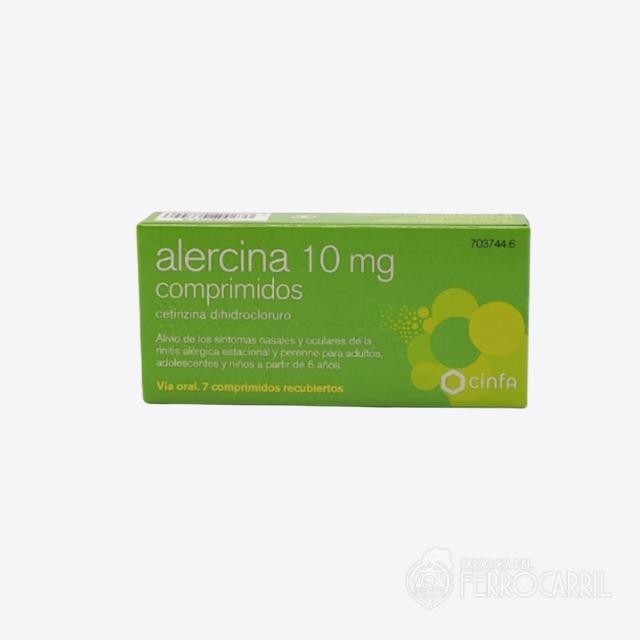 Alercina 10 mg 7 comprimidos recubiertos