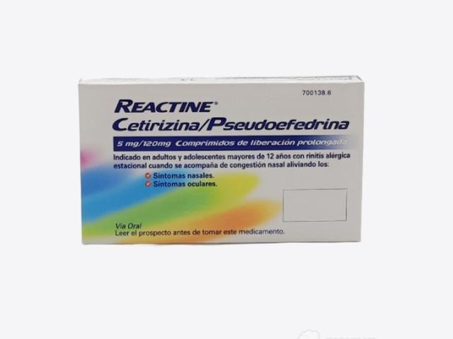 Reactine Cetirizina/Pseudoefedrina 14 comprimidos
