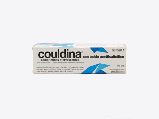 Couldina con ácido acetilsalicílico 20 comprimidos efervescentes