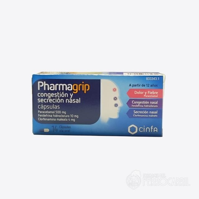 Pharmagrip congestión y secreción nasal 14 cápsulas