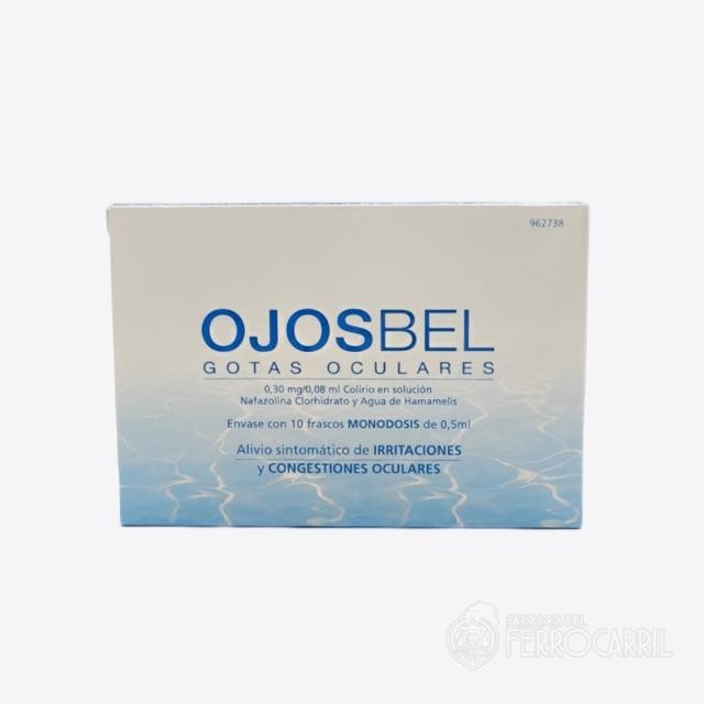 Ojosbel colirio envase con 10 frascos monodosis de 0.5 ml