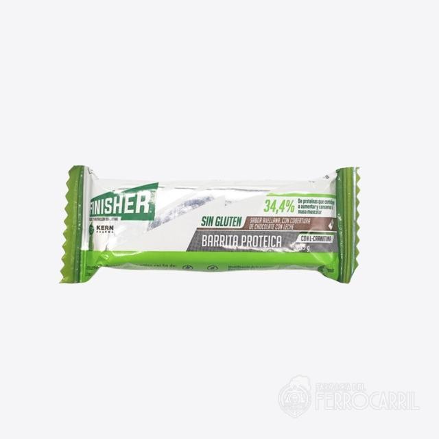 Finisher barritas proteícas con sabor a avellana con cobertura de chocolate con leche 35g