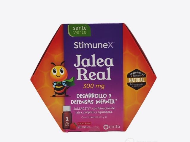 Jalea Real 300 mg Stimunex 20 viales sabor fresa