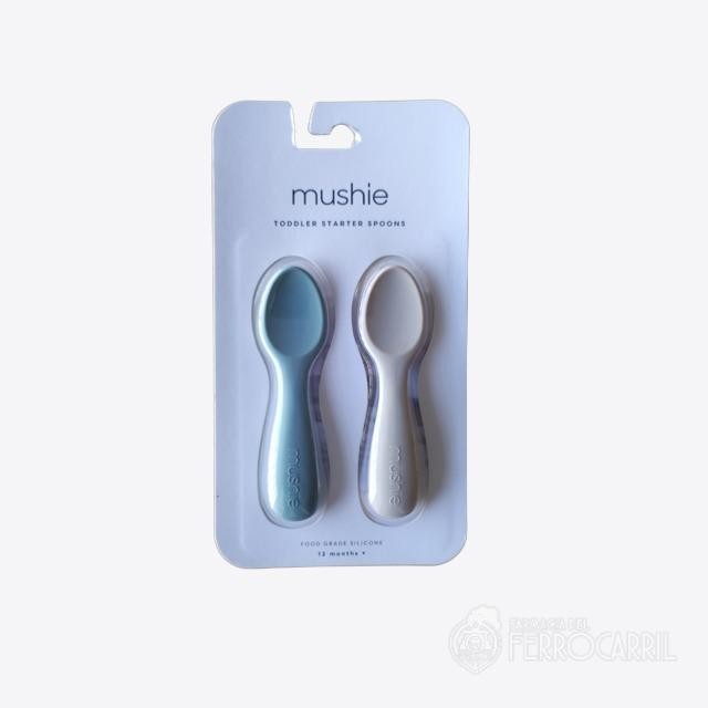 Mushie cucharas de silicona para alimentación
