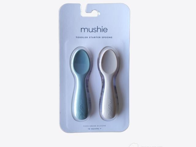 Mushie cucharas de silicona para alimentación