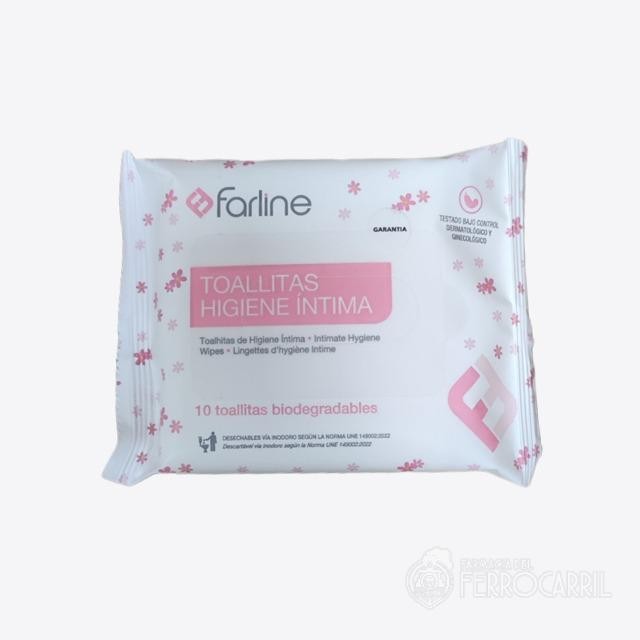 Farline toallitas higiene íntima 10 toallitas biodegradables